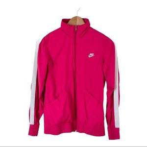 Vintage Nike Pink Track Jacket Retro Zip Up Windbreaker Fitted Y2K